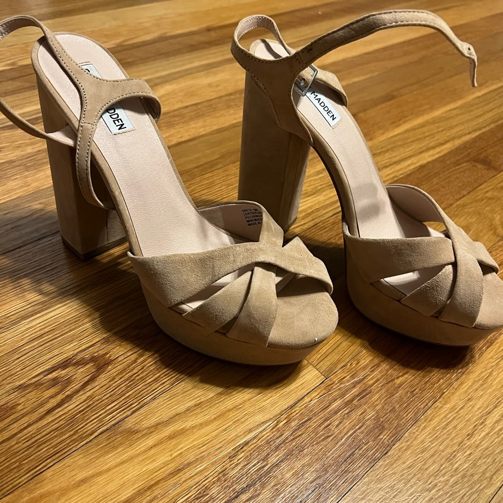 Steve Madden nude block heel Feliz